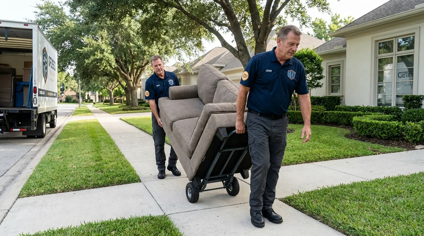 Local residential moving crew loading furniture in Laurys Station, PA